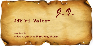 Jári Valter névjegykártya